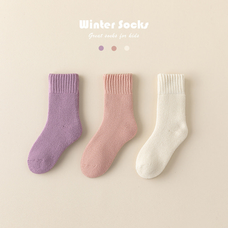 Unisex Baby Mid-Calf Socks - Soft Combed Cotton in Candy Colors for Fall & Winter