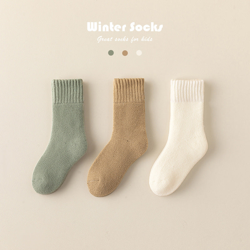 Unisex Baby Mid-Calf Socks - Soft Combed Cotton in Candy Colors for Fall & Winter
