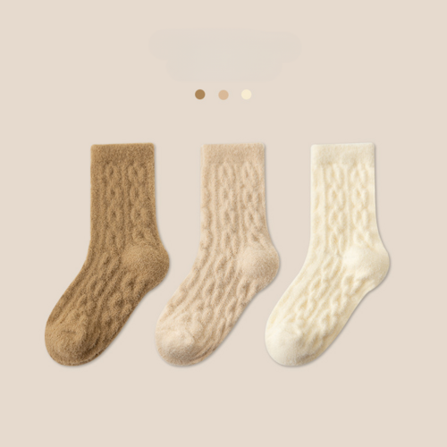 Unisex Premium Cable Knit Kids Socks - Australian Velvet Mid-Calf