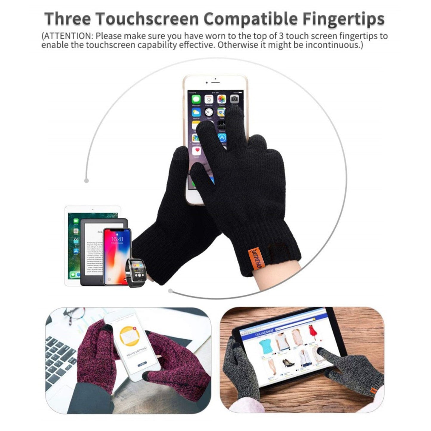 Unisex 3-in-1 Winter Knitwear Set - Fleece-Lined Beanie, Gloves & Neck Warmer Bundle