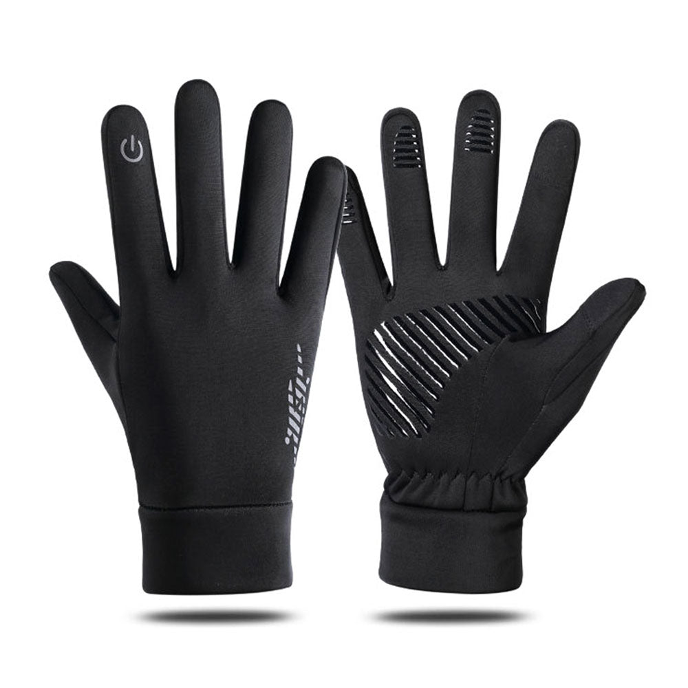Unisex Winter Touchscreen Gloves - Windproof Thermal Gloves with Reflective Strips & Anti-Slip Grip