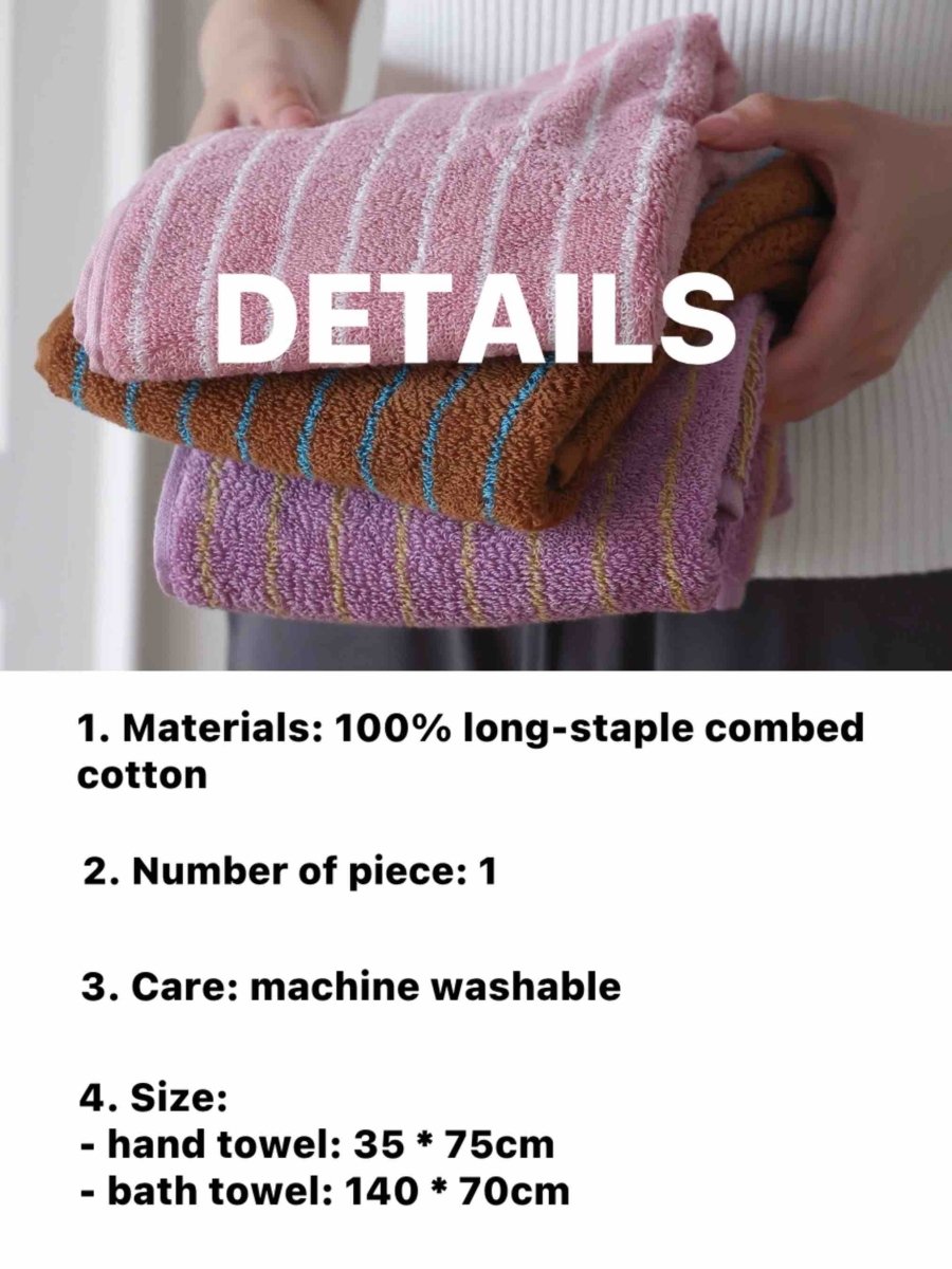 Premium Retro Stripe Bath Towel - Ultra Soft 100% Organic Cotton, Absorbent & Eco-Friendly